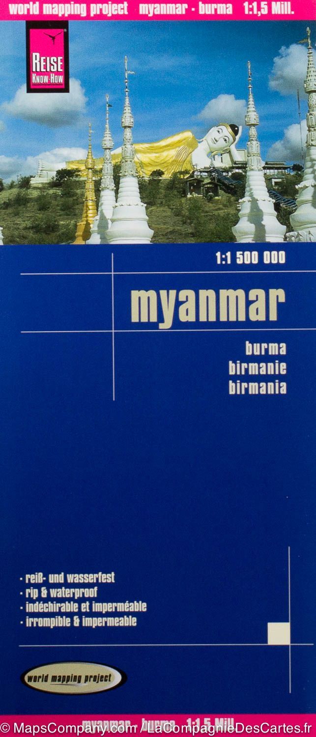 Carte routière - Myanmar (Birmanie) | Reise Know How carte routière Reise Know-How