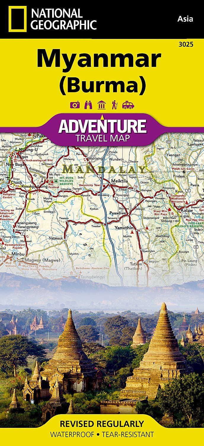 Carte routière - Myanmar | National Geographic carte routière National Geographic