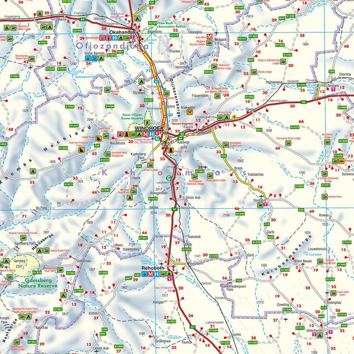 Carte routière - Namibie | Freytag & Berndt carte pliée Freytag & Berndt 