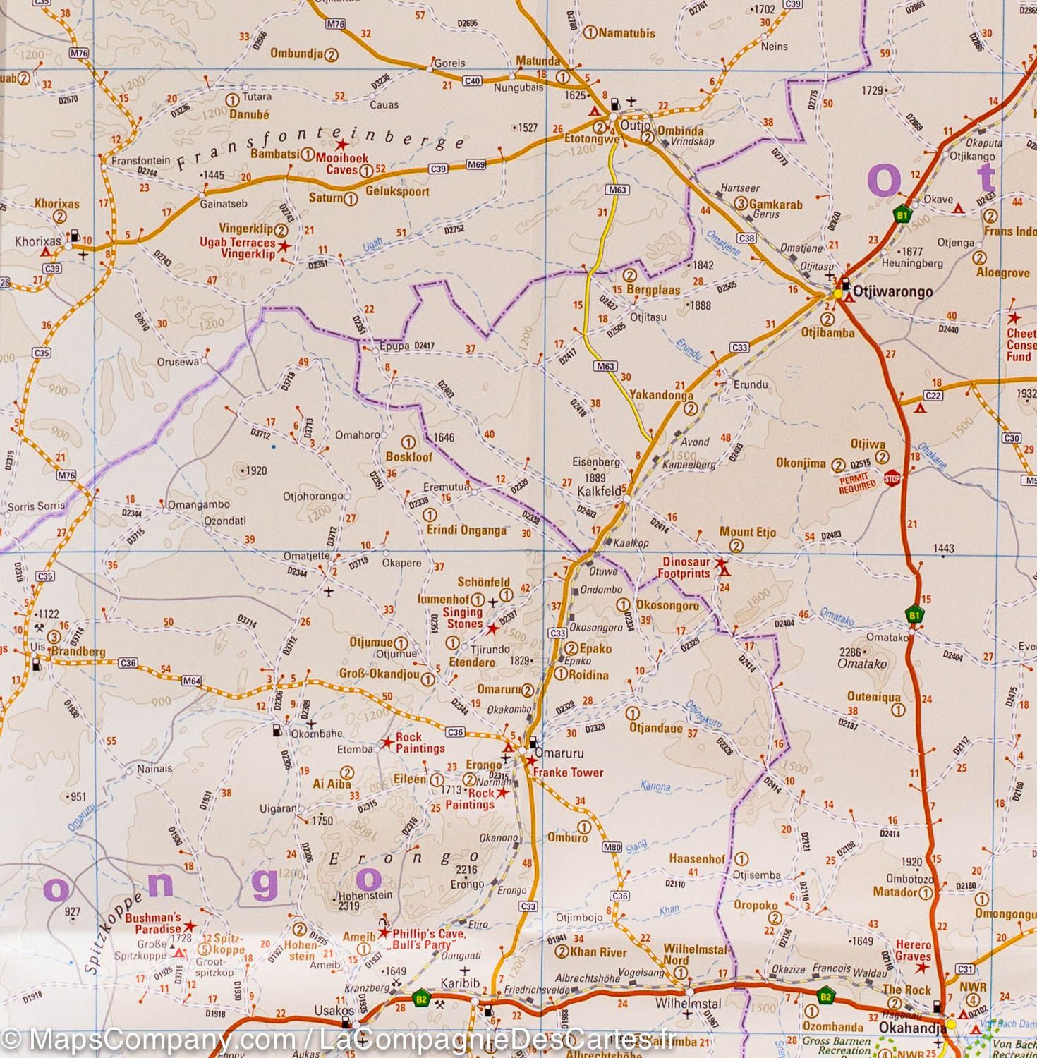 Carte routière - Namibie | Reise Know How carte routière Reise Know-How