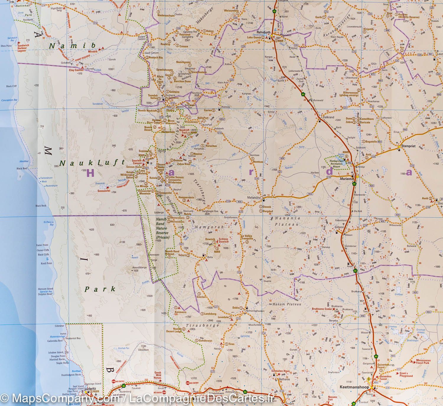 Carte routière - Namibie | Reise Know How carte routière Reise Know-How