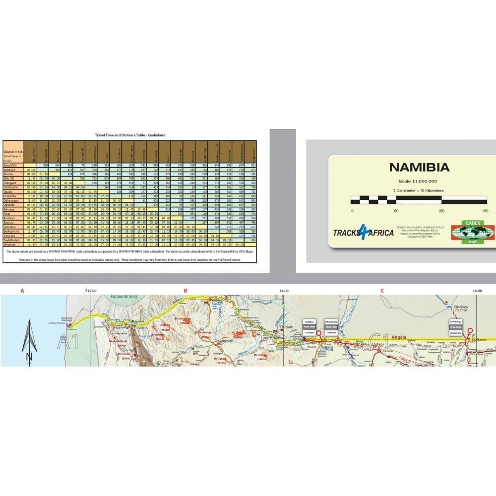 Carte routière - Namibie | Tracks4Africa carte routière Tracks4Africa