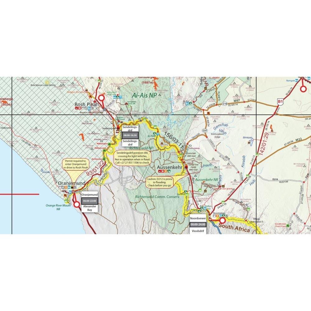 Carte routière - Namibie | Tracks4Africa carte routière Tracks4Africa
