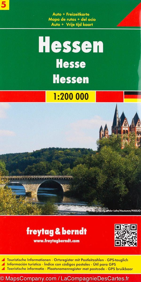 Carte routière du Land de Hesse (Allemagne) | Freytag &#038; Berndt - La Compagnie des Cartes