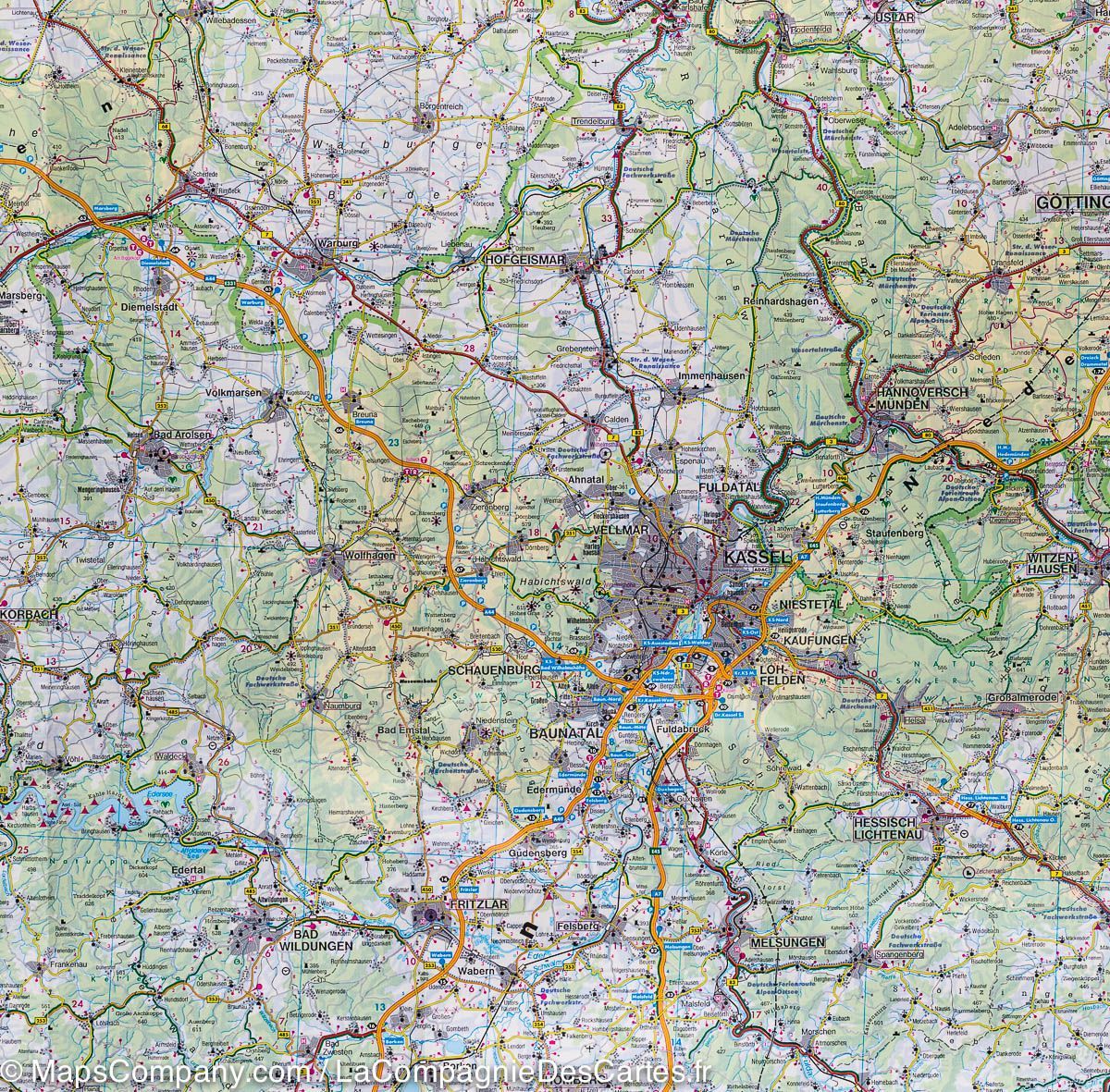 Carte routière - Land de Hesse (Allemagne) | Freytag & Berndt carte routière Freytag & Berndt