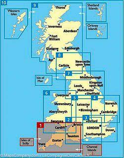 Carte routière n° 1 - Angleterre Ouest & Sud du Pays de Galles | AA Publishing carte routière AA Publishing