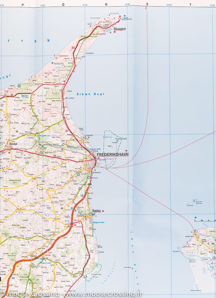 Carte routière n° 1 - Danemark ouest (Skagen, Aarhus, Esbjerg, Odense) | Kümmerly Frey carte routière Kümmerly & Frey