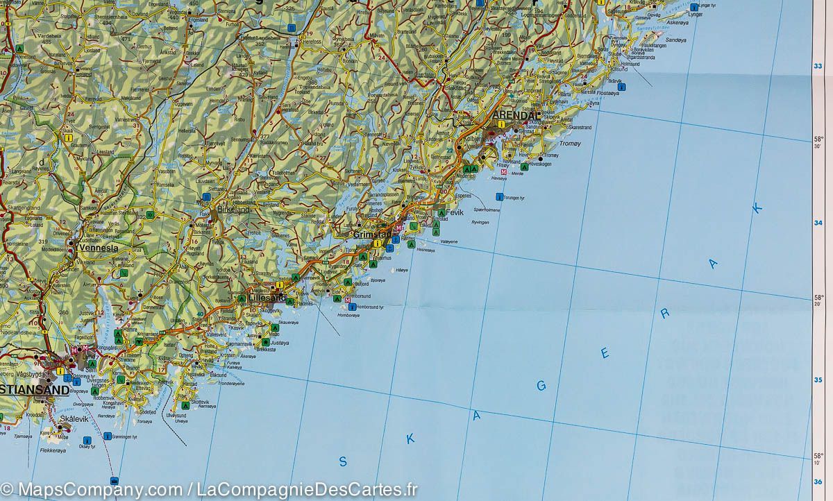 Carte routière n° 1 - Norvège Sud (Oslo, Bergen, Stavanger) | Freytag & Berndt carte routière Freytag & Berndt