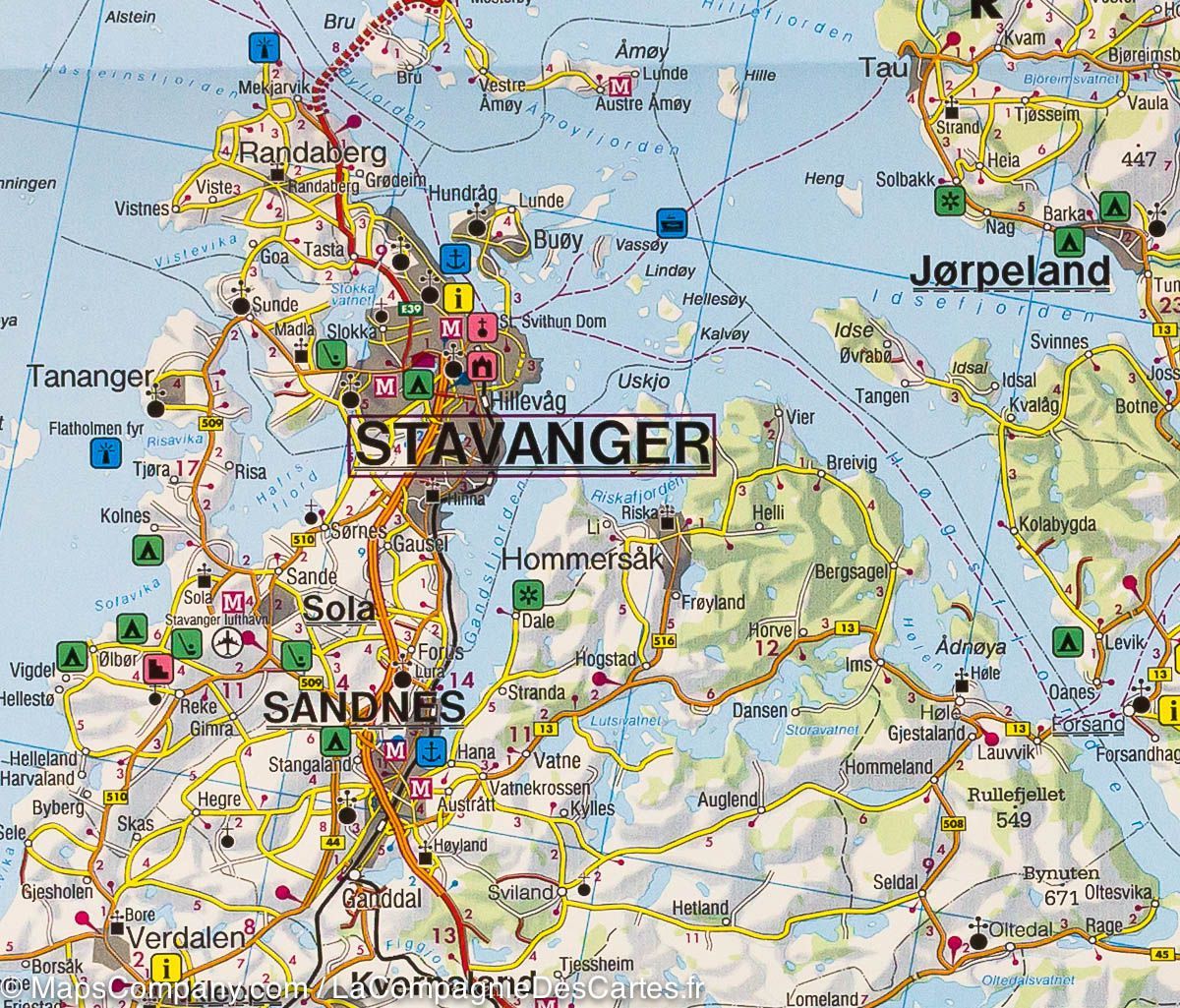 Carte routière n° 1 - Norvège Sud (Oslo, Bergen, Stavanger) | Freytag & Berndt carte routière Freytag & Berndt