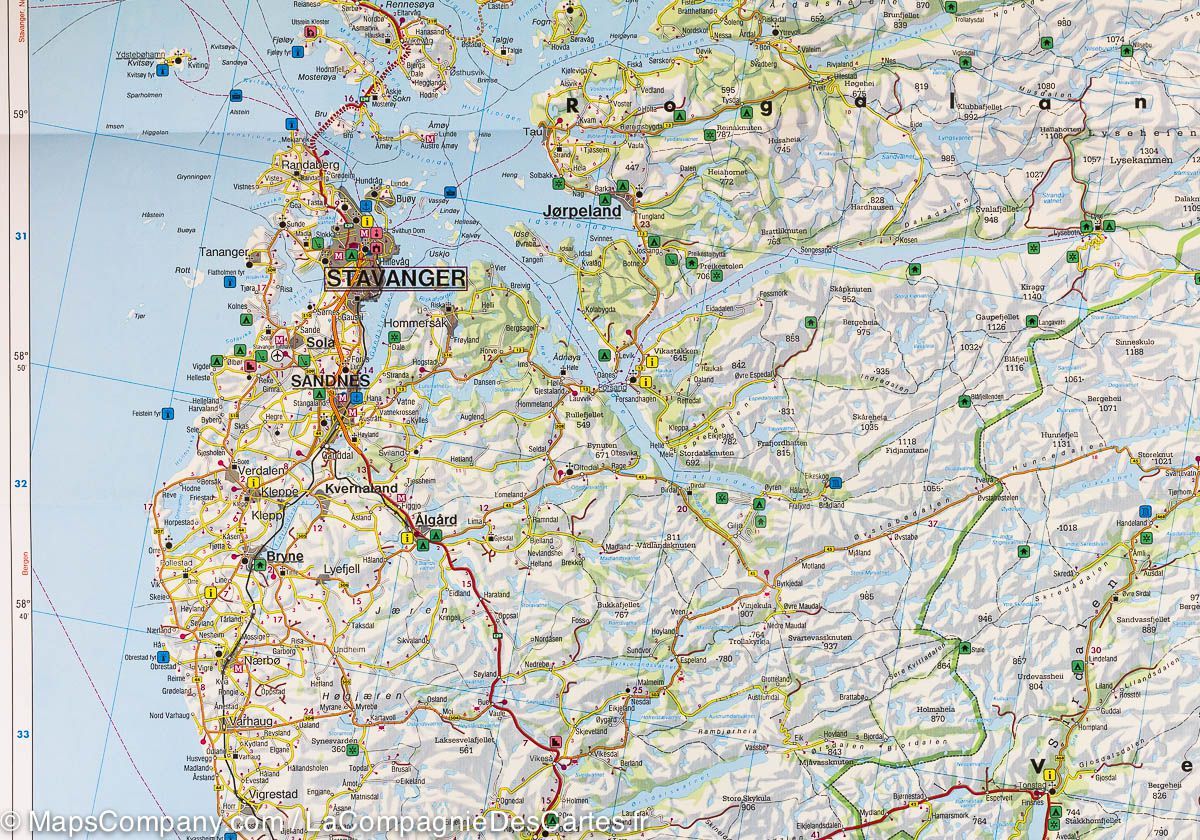 Carte routière n° 1 - Norvège Sud (Oslo, Bergen, Stavanger) | Freytag & Berndt carte routière Freytag & Berndt