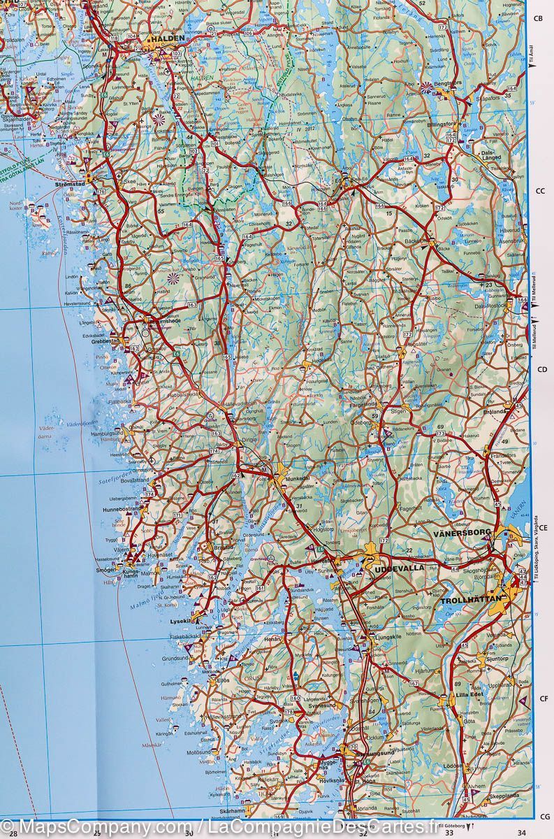 Carte routière n° 1 - Norvège Sud (Oslo, Stavanger, Bergen) | Kümmerly & Frey carte routière Kümmerly & Frey