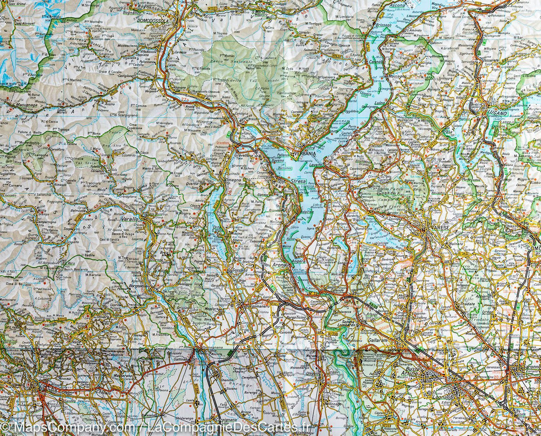 Carte routière n° 1 - Piémont & Vallée d'Aoste (Italie) | Touring Club Italiano-1/200 000 carte pliée Touring 