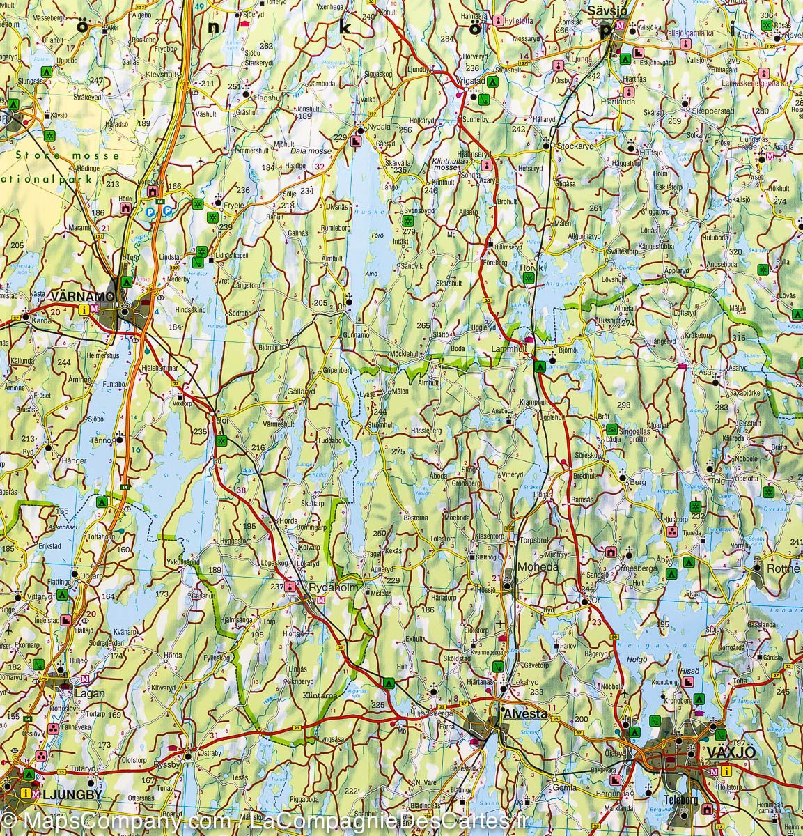 Carte routière n° 1 - Suède Sud (Malmö, Helsingborg, Kalmar) | Freytag & Berndt carte routière Freytag & Berndt