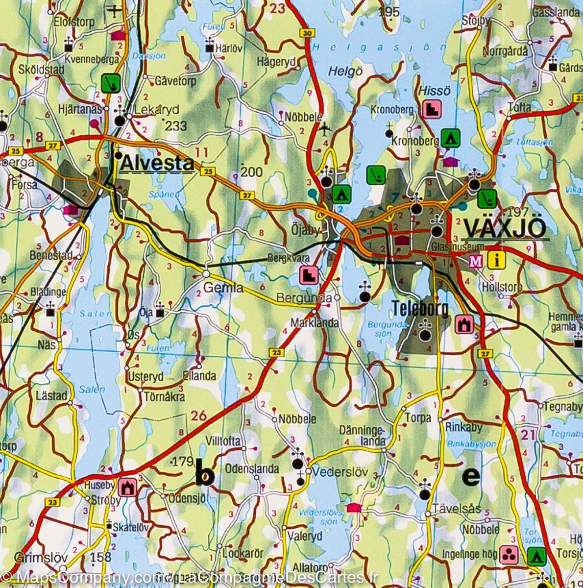 Carte routière n° 1 - Suède Sud (Malmö, Helsingborg, Kalmar) | Freytag & Berndt carte routière Freytag & Berndt
