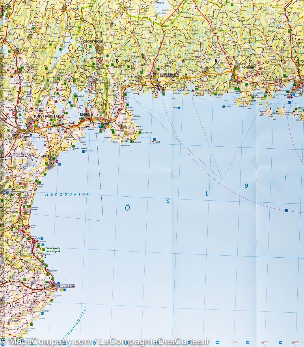 Carte routière n° 1 - Suède Sud (Malmö, Helsingborg, Kalmar) | Freytag & Berndt carte routière Freytag & Berndt