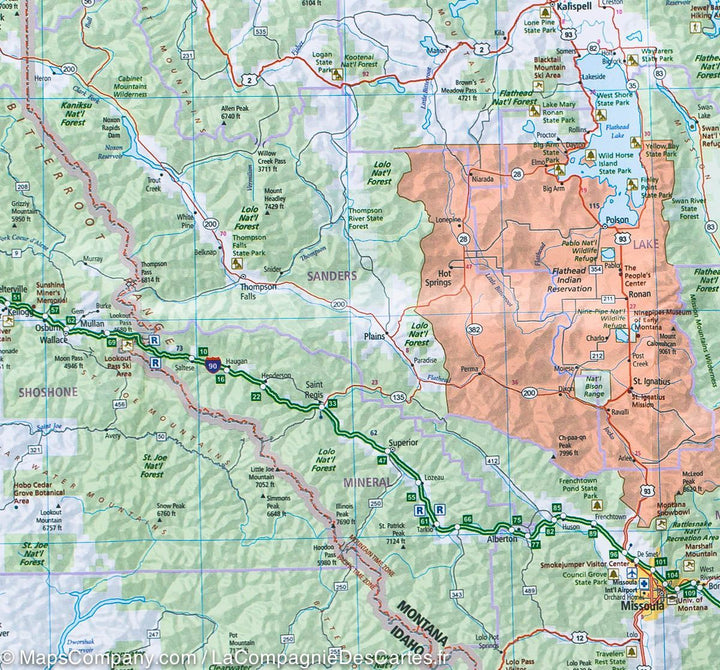 Carte routière n° 1 - USA Nord-Ouest | Hallwag carte pliée Hallwag 