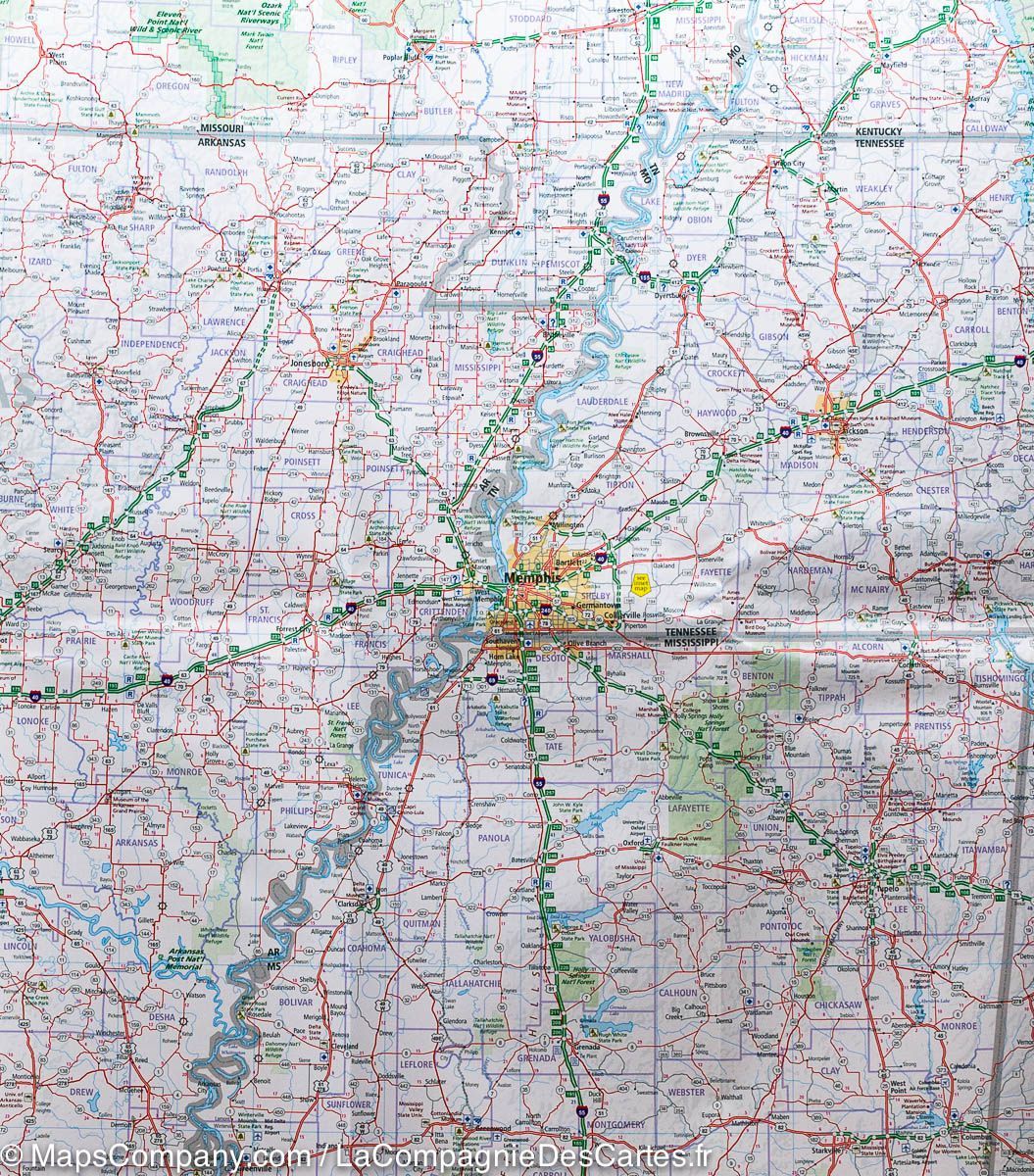 Carte routière n° 10 - Sud des USA (Vallée du Mississippi, Golfe du Mexique) | Hallwag carte pliée Hallwag 