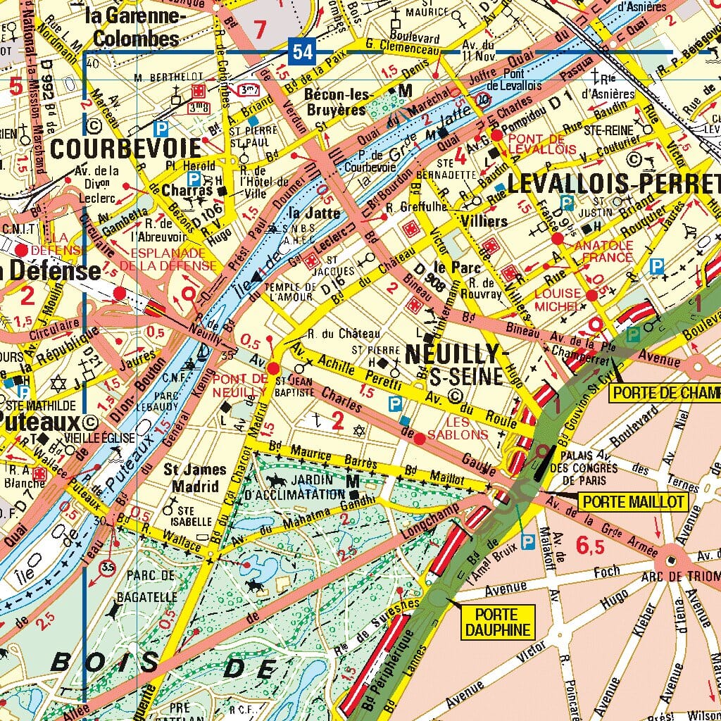 Carte routière n° 101 - Banlieue de Paris, du périphérique à la Francilienne | Michelin - Zoom France carte routière Michelin