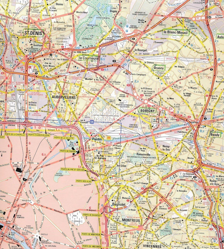 Carte routière n° 101 - Banlieue de Paris | Michelin carte pliée Michelin 