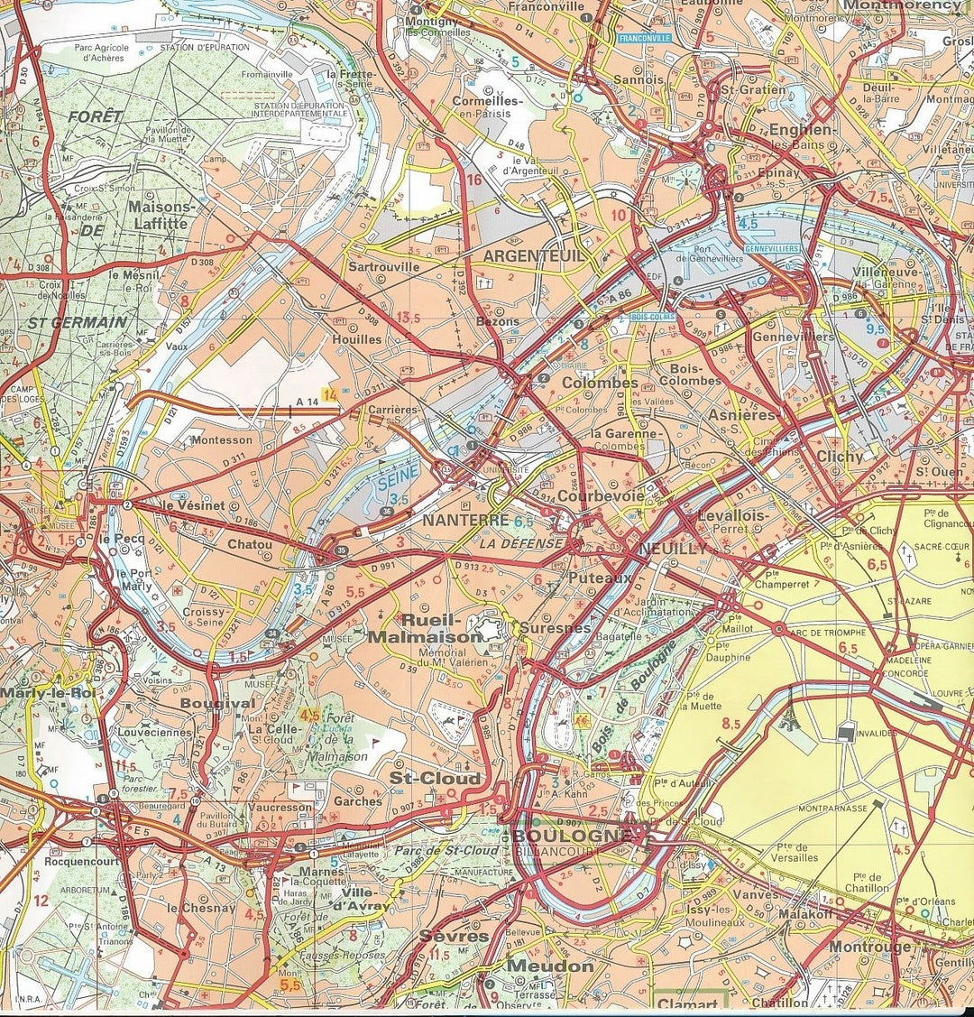 Carte de Paris et ses environs (indéchirable) - zoom France #102 - édition 2017  | Michelin - La Compagnie des Cartes