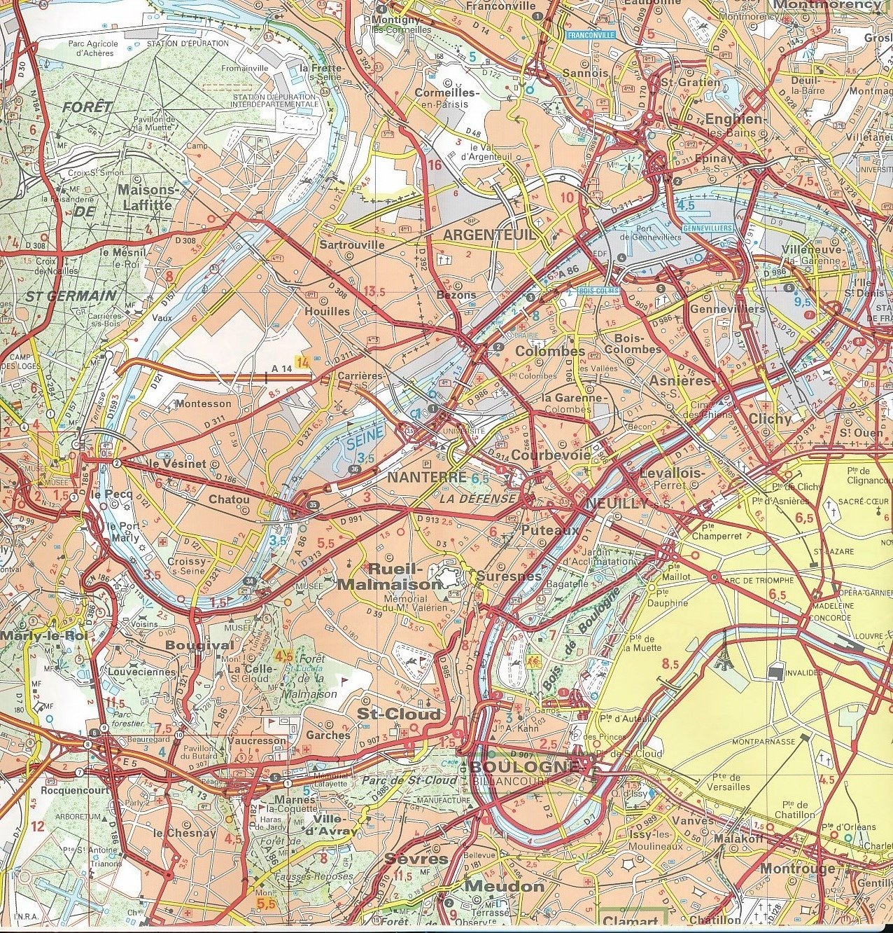 Carte routière n° 102 - Paris et ses alentours (indéchirable) | Michelin - Zoom France carte routière Michelin