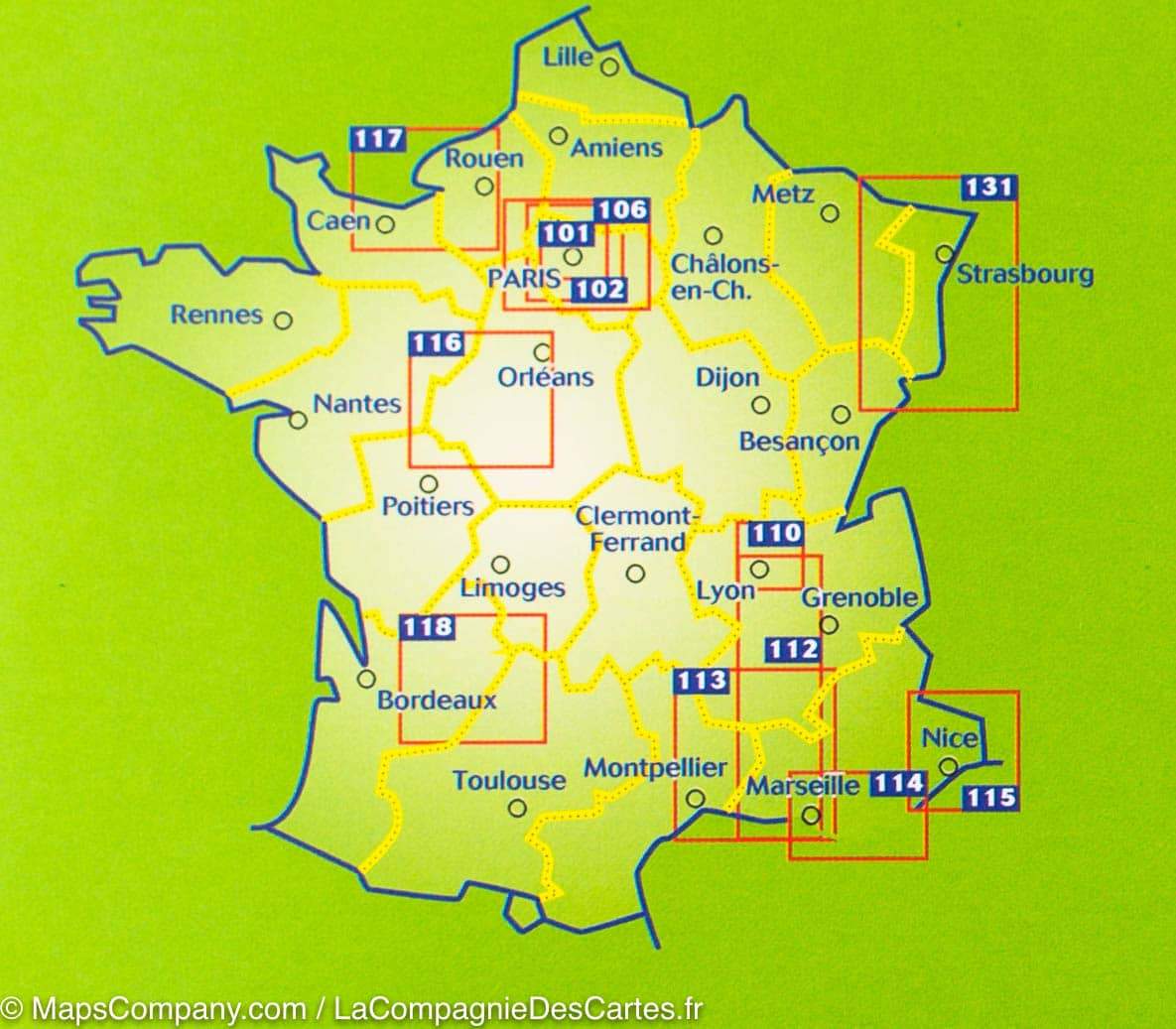Carte routière n° 106 - Environs de Paris | Michelin - Zoom France carte routière Michelin