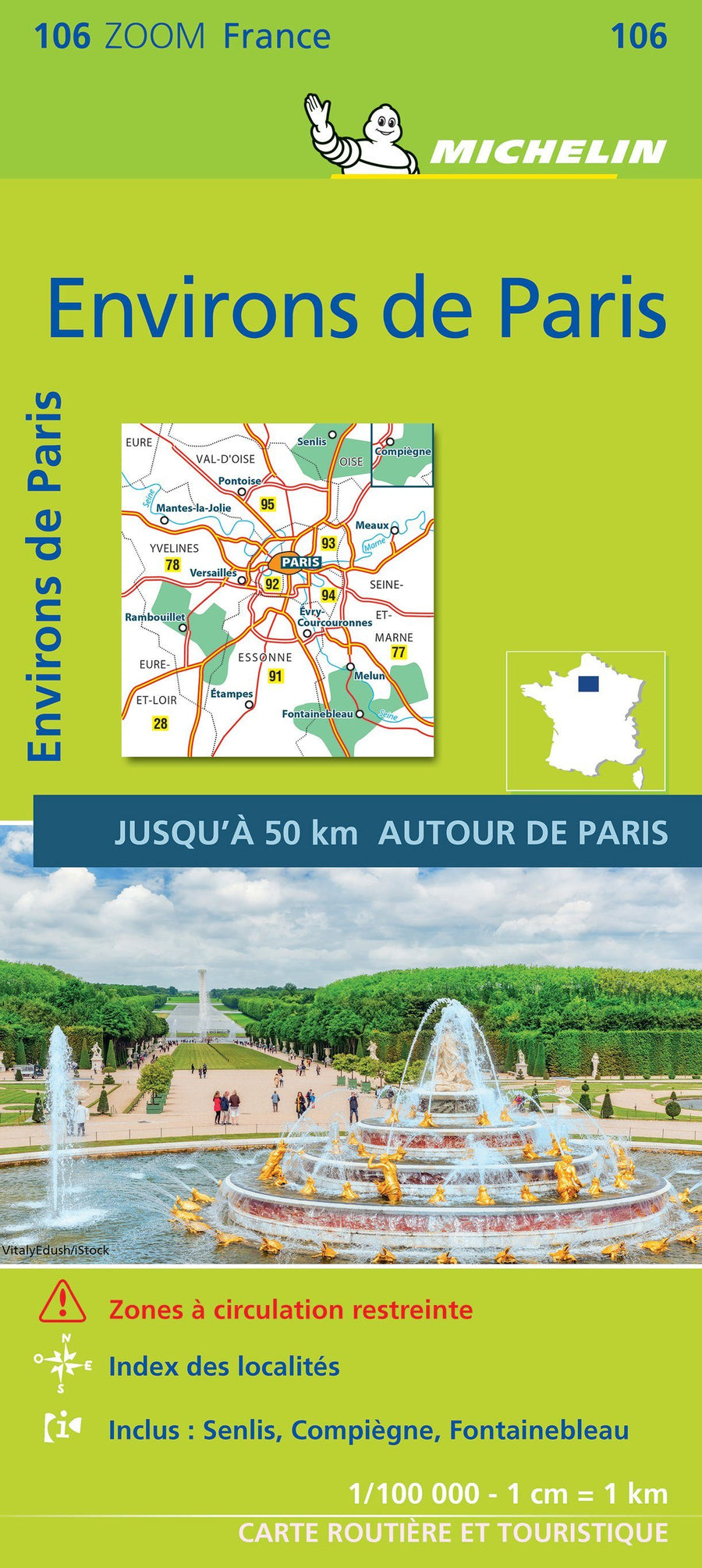 Carte routière n° 106 - Environs de Paris | Michelin carte pliée Michelin 