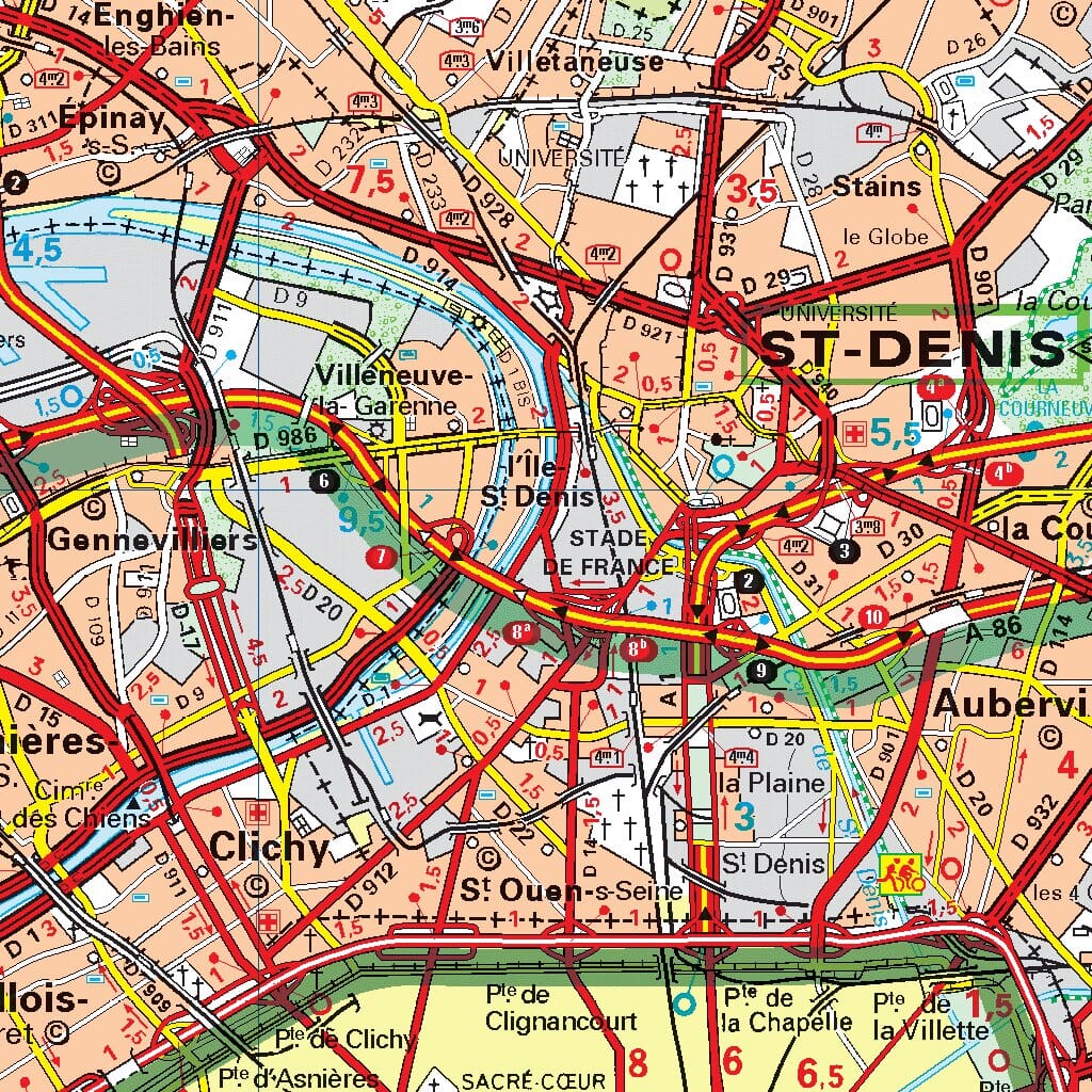 Carte routière n° 106 - Environs de Paris | Michelin - Zoom France carte routière Michelin