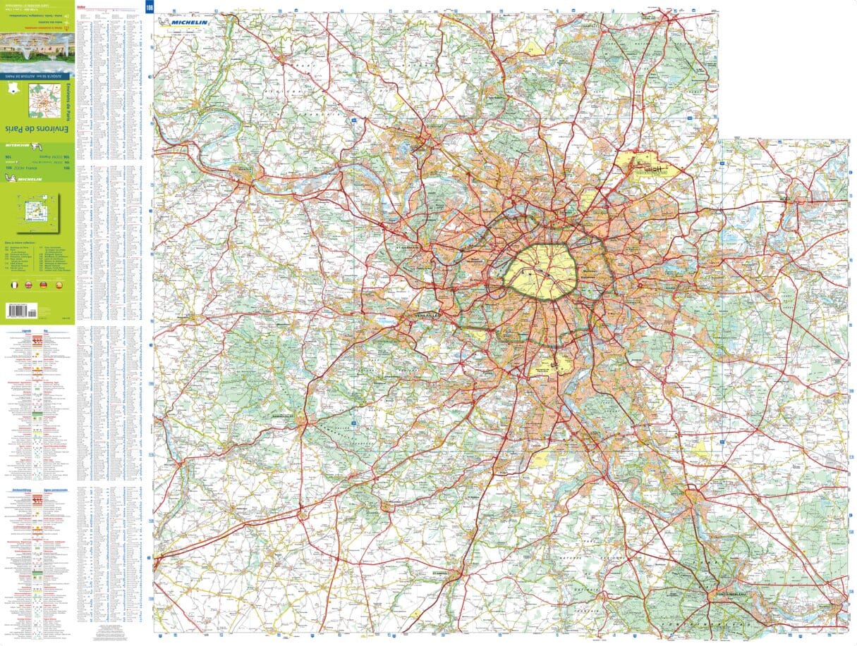 Carte routière n° 106 - Environs de Paris | Michelin - Zoom France carte routière Michelin