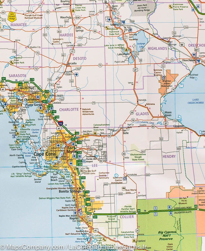 Carte routière n° 11 - Floride | Hallwag carte pliée Hallwag 