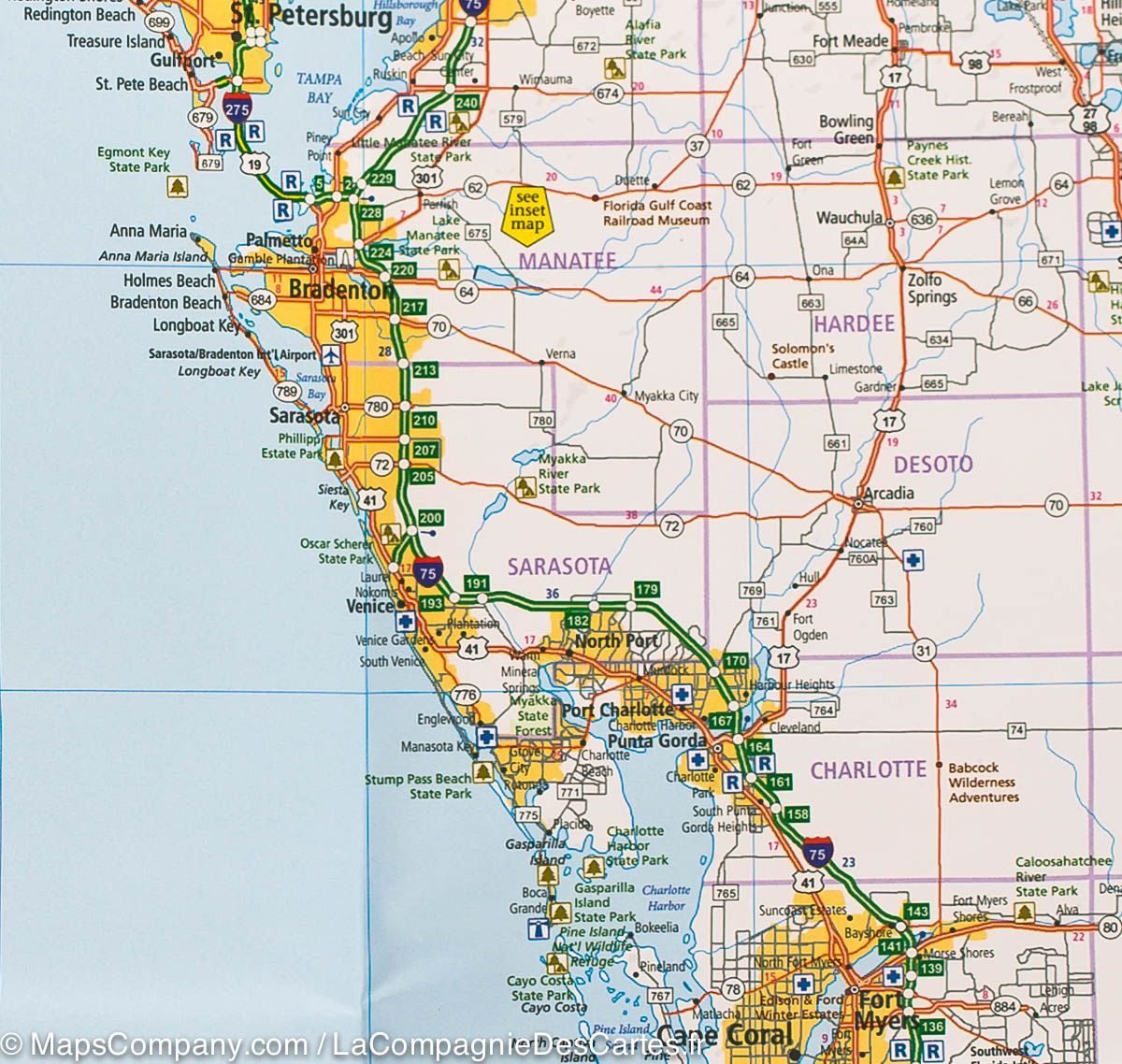 Carte routière n° 11 - Floride | Hallwag carte routière Hallwag