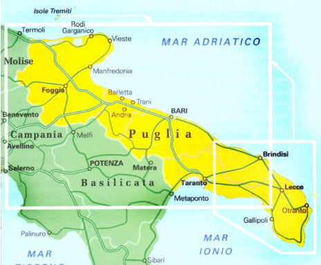 Carte routière n° 11 - Pouilles | Touring Club Italiano carte routière Touring Club Italiano