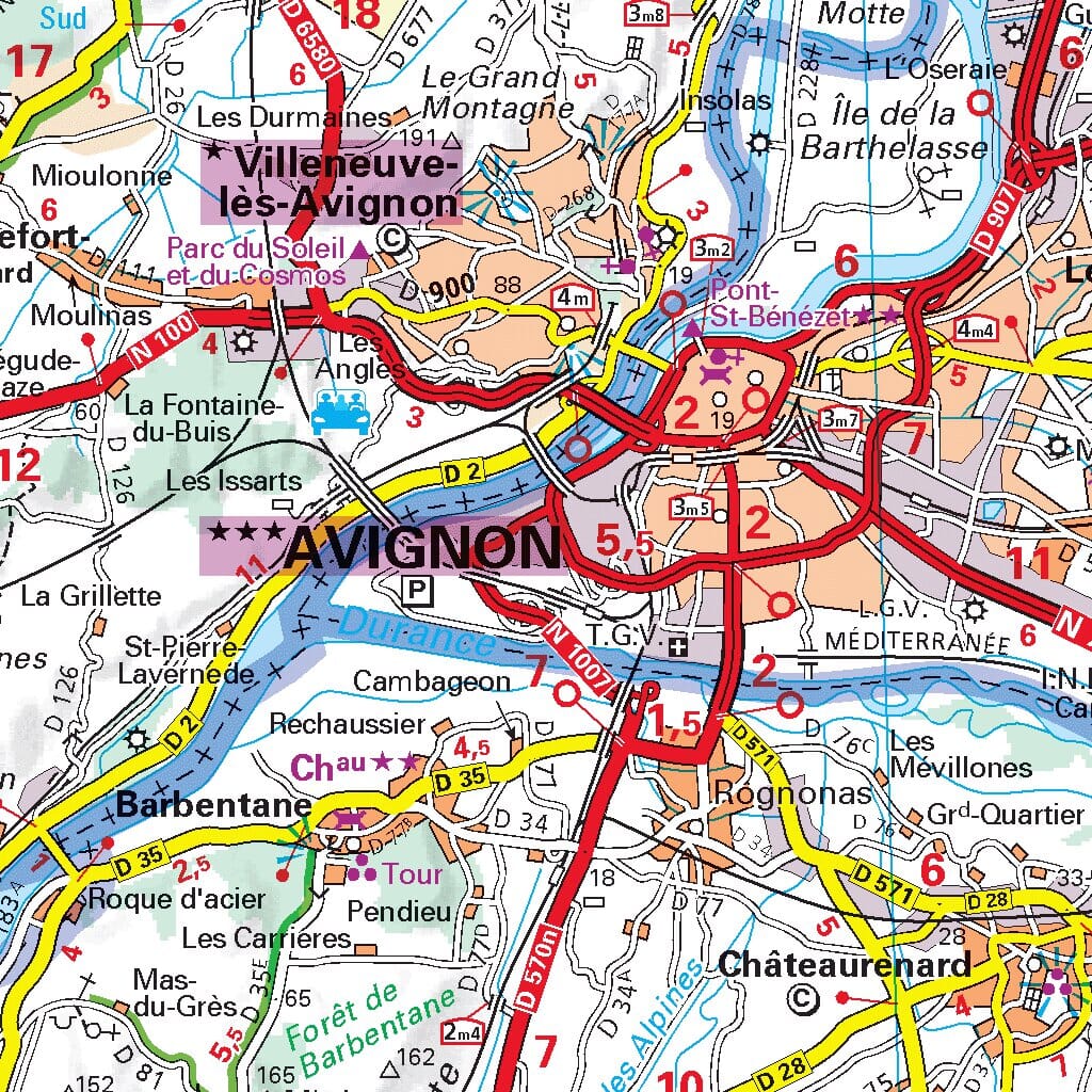 Carte routière n° 113 - Provence & Camargue - VERSION MURALE ET PLASTIFIEE | Michelin carte murale roulée (en tube) Michelin