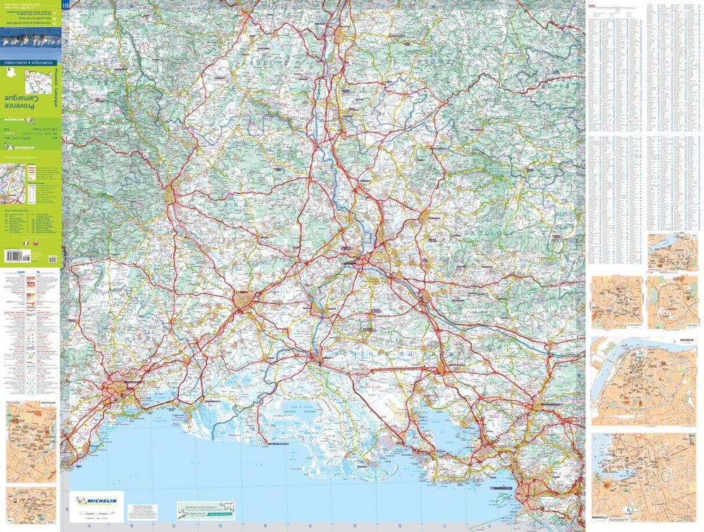 Carte routière n° 113 - Provence & Camargue - VERSION MURALE ET PLASTIFIEE | Michelin carte murale grand tube Michelin 