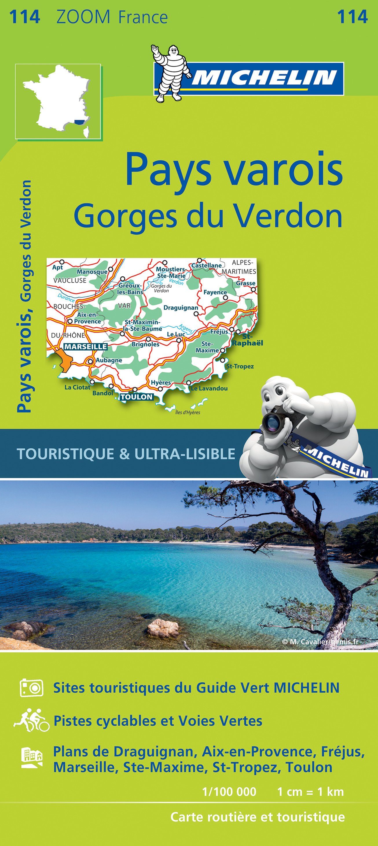 Carte routière n° 114 - Pays Varois & Gorges du Verdon | Michelin - Zoom France carte routière Michelin