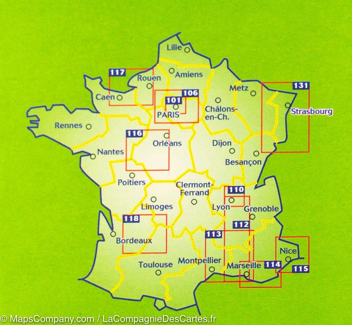 Carte routière n° 115 - Côte d'Azur & Massif de l'Esterel | Michelin carte pliée Michelin 