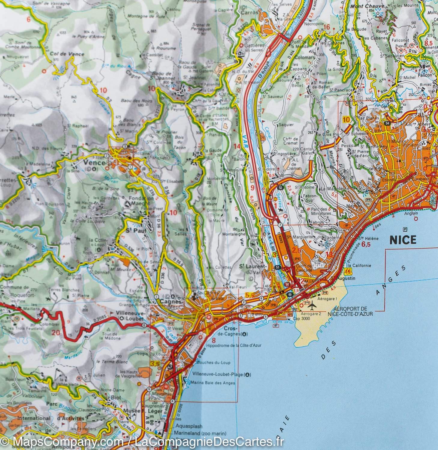 Carte routière n° 115 - Côte d'Azur & Massif de l'Esterel | Michelin - Zoom France carte routière Michelin