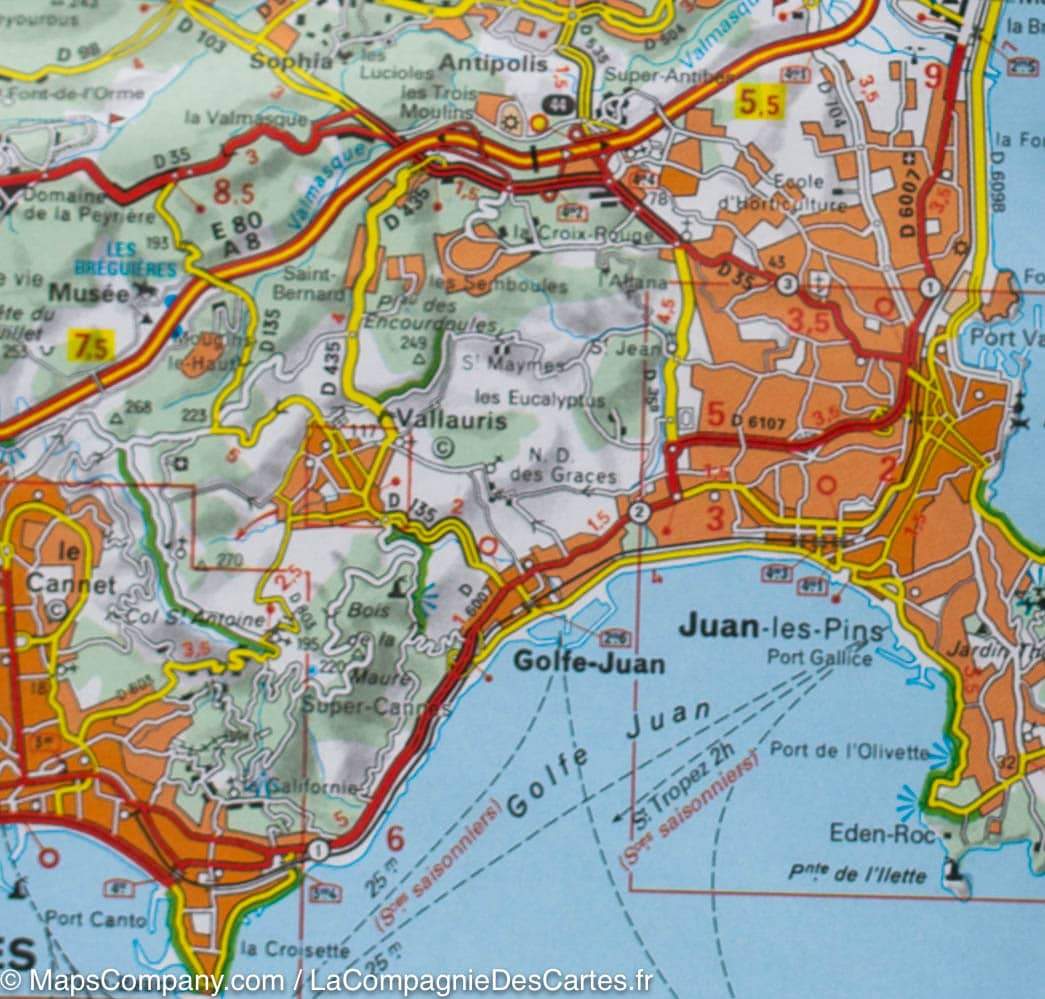 Carte routière n° 115 - Côte d'Azur & Massif de l'Esterel | Michelin - Zoom France carte routière Michelin