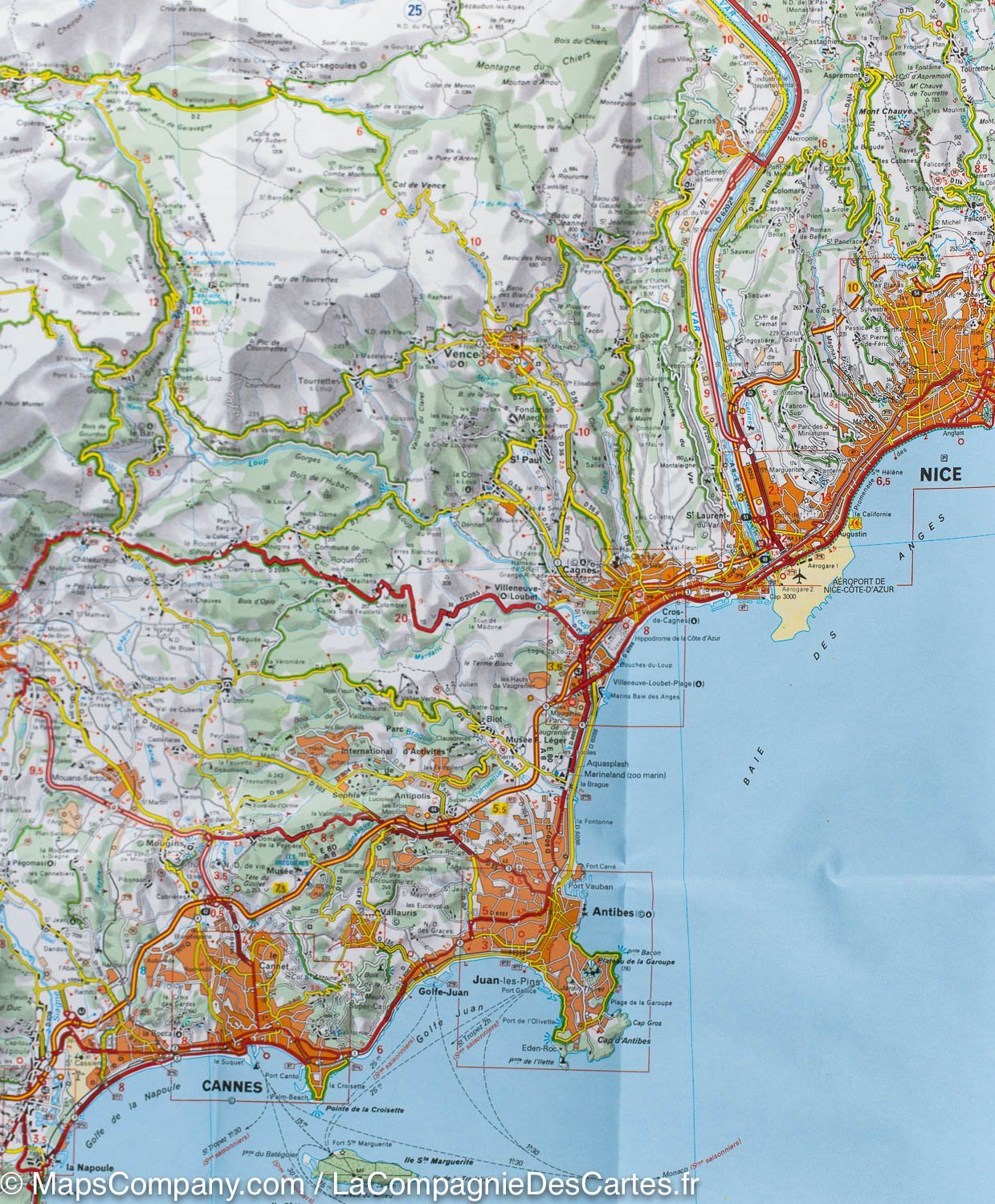 Carte routière n° 115 - Côte d'Azur & Massif de l'Esterel | Michelin - Zoom France carte routière Michelin