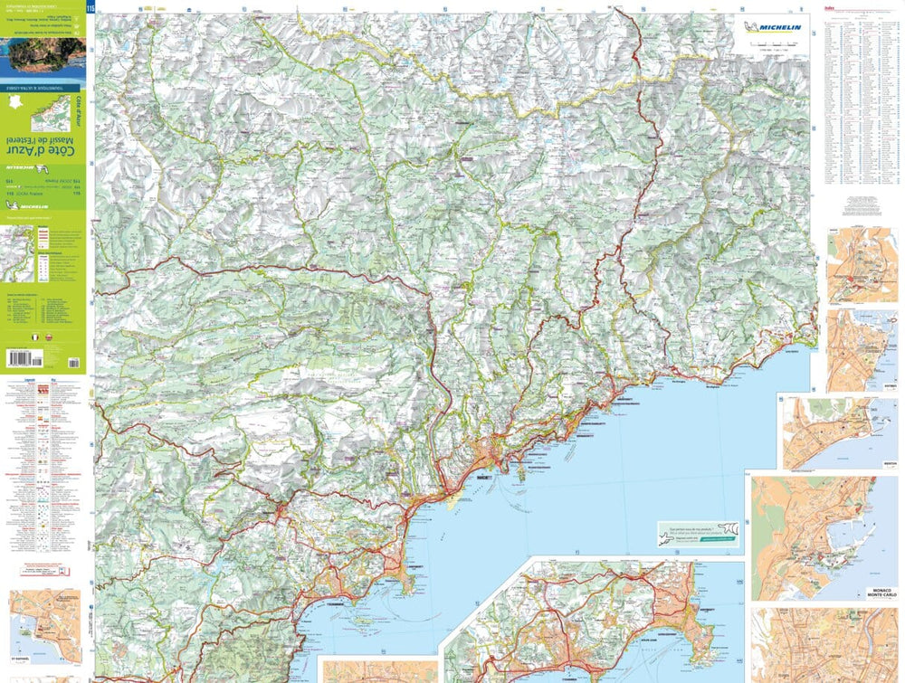 Carte routière n° 115 - Côte d'Azur & Massif de l'Esterel | Michelin - Zoom France carte pliée Michelin 