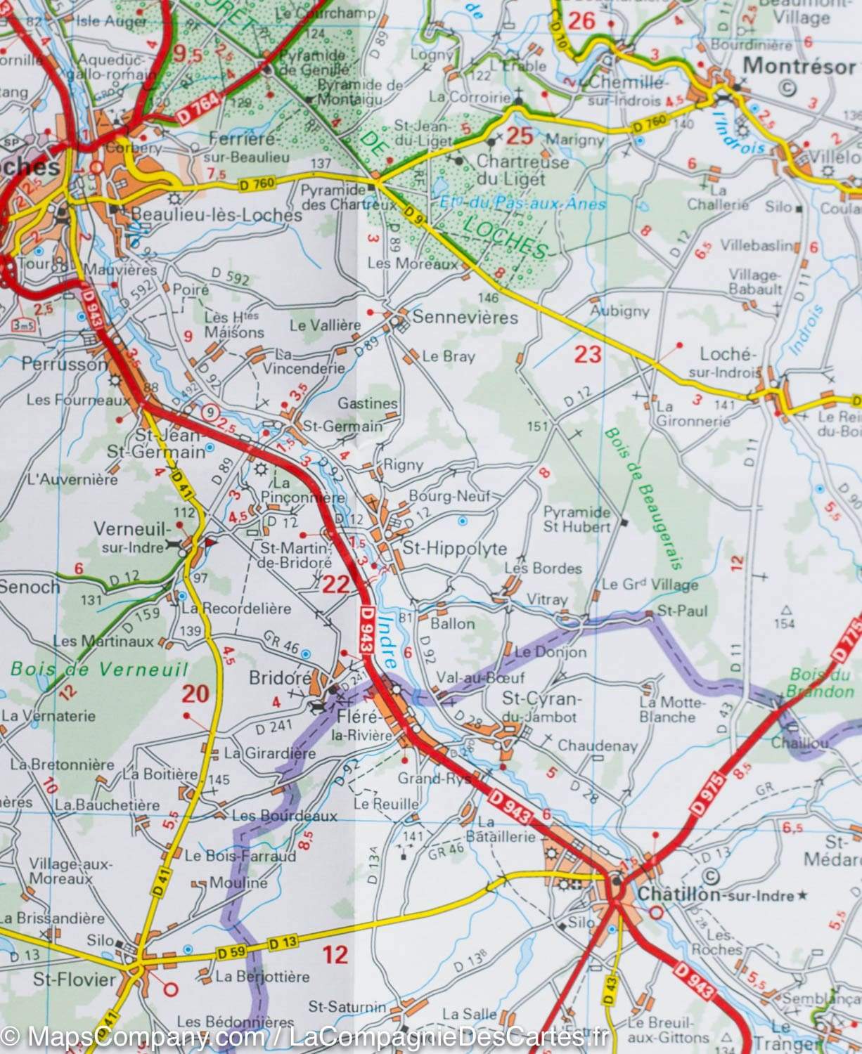 Carte routière n° 116 - Val de Loire et ses châteaux | Michelin - Zoom France carte routière Michelin