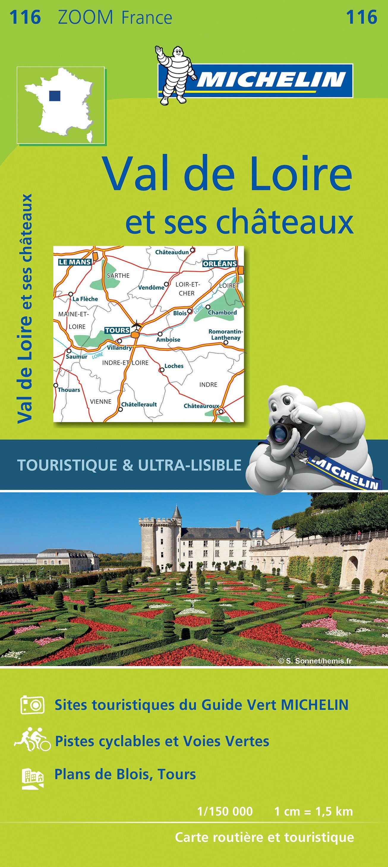 Carte routière n° 116 - Val de Loire et ses châteaux | Michelin - Zoom France carte routière Michelin