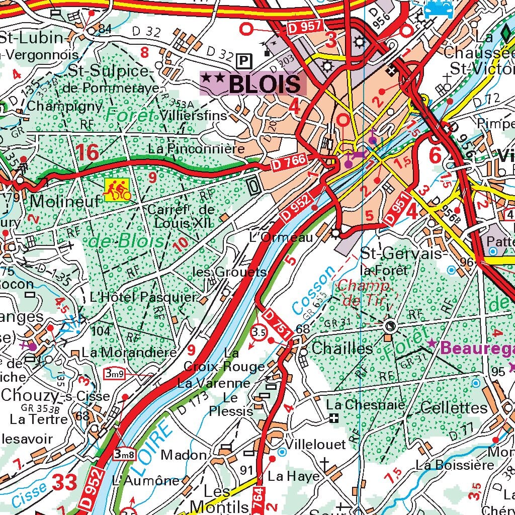 Carte routière n° 116 - Val de Loire et ses châteaux | Michelin - Zoom France carte routière Michelin