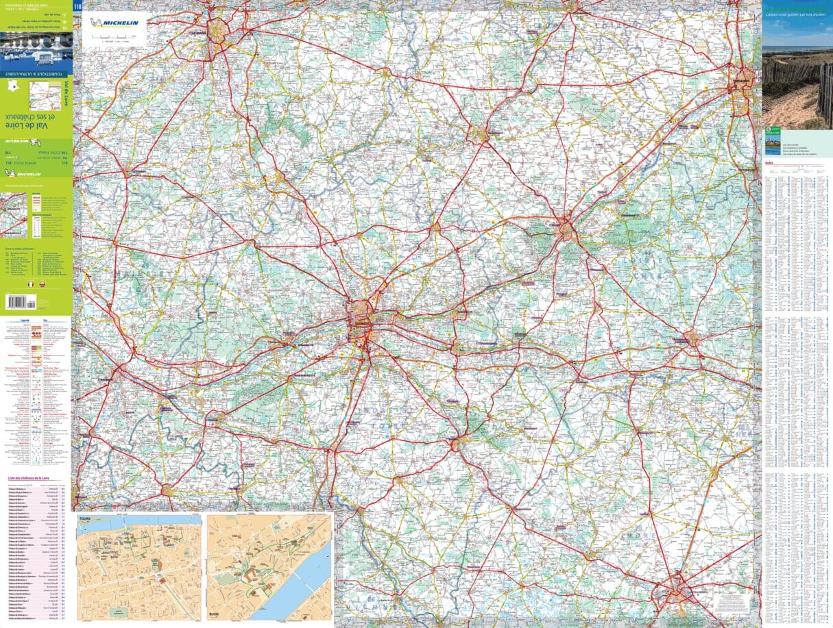 Carte routière n° 116 - Val de Loire et ses châteaux | Michelin - Zoom France carte routière Michelin