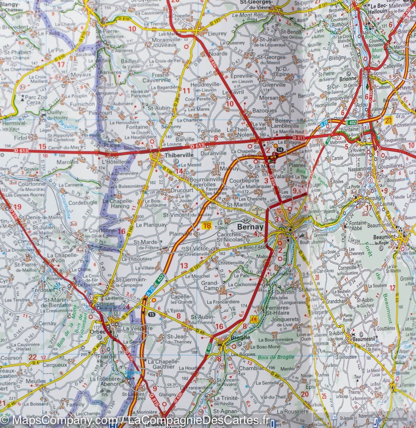 Carte routière n° 117 - Normandie côtière, de Dieppe aux plages du débarquement | Michelin - Zoom France carte routière Michelin