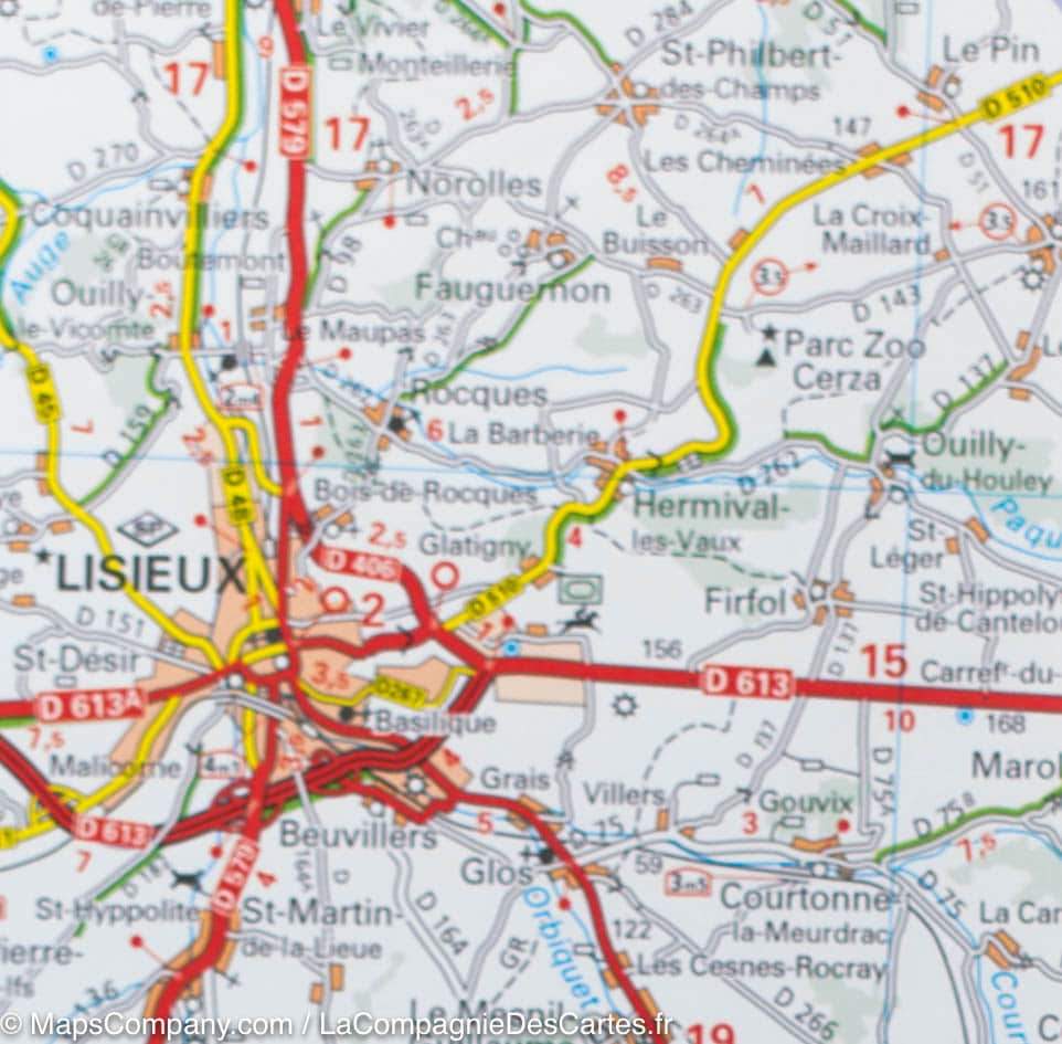 Carte routière n° 117 - Normandie côtière, de Dieppe aux plages du débarquement | Michelin - Zoom France carte routière Michelin
