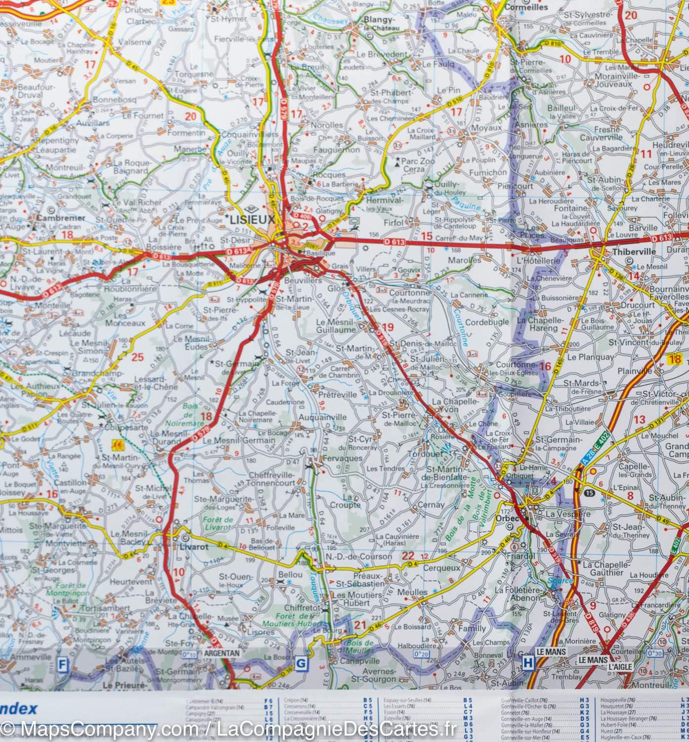 Carte routière n° 117 - Normandie côtière, de Dieppe aux plages du débarquement | Michelin - Zoom France carte routière Michelin