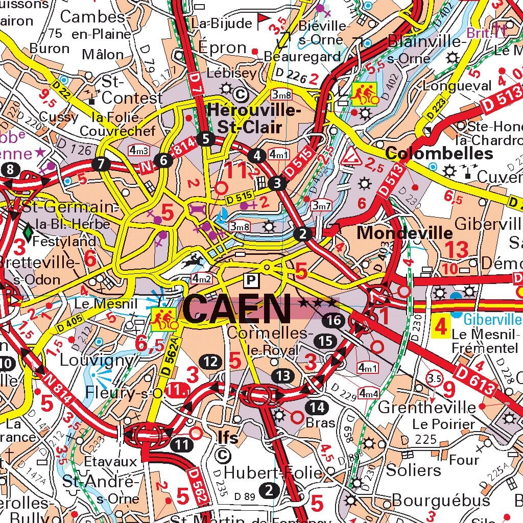Carte routière n° 117 - Normandie côtière, de Dieppe aux plages du débarquement | Michelin - Zoom France carte routière Michelin