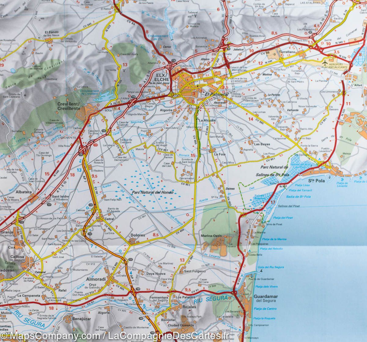 Carte routière n° 123 - Costa Blanca | Michelin - Zoom Espagne carte routière Michelin