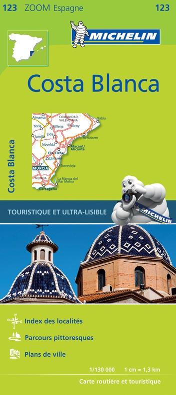 Carte routière n° 123 - Costa Blanca | Michelin - Zoom Espagne carte routière Michelin